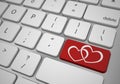 Online love button valentines day concept