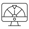 Online lucky wheel icon outline vector. Fortune spin game