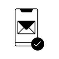 Online mail Glyph Vector Icon that can easily edit or modify