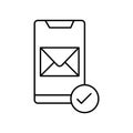 Online mail Glyph Vector Icon that can easily edit or modify