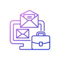 Online mail gradient linear vector icon