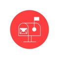 Online mail Vector Icon with background Trendy Colors