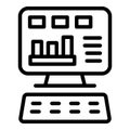 Online management icon outline vector. Fair trade