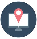 Online Map Isolated Vector icon that can be easily edit or modified