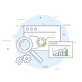 Online marketing and analytics icon - data statistics