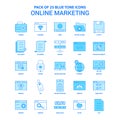 Online Marketing Blue Tone Icon Pack - 25 Icon Sets Royalty Free Stock Photo