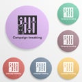 Online marketing, campaign tweaking badge color set icon. Simple glyph, flat vector of online marketing icons for ui and ux, Royalty Free Stock Photo