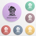 Online marketing, cloud server badge color set icon. Simple glyph, flat vector of online marketing icons for ui and ux, website or Royalty Free Stock Photo