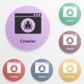 Online marketing, crawler badge color set icon. Simple glyph, flat vector of online marketing icons for ui and ux, website or