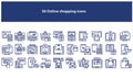 Vector dark blue online shopping icons - Vector Royalty Free Stock Photo