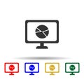 Online marketing, pie chart multi color style icon. Simple glyph, flat vector of online marketing icons for ui and ux, website or Royalty Free Stock Photo