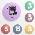 Online marketing, post badge color set icon. Simple glyph, flat vector of online marketing icons for ui and ux, website or mobile Royalty Free Stock Photo