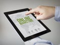 Online marketing on a tablet