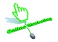 Online marketing text with hand cursor