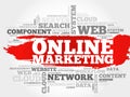 Online marketing word cloud Royalty Free Stock Photo