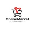 Online marketplace logo design. Online shopping vector design