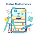 Online math course. Learning mathematics in internet, Royalty Free Stock Photo