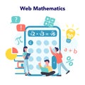 Online math course. Learning mathematics in internet, Royalty Free Stock Photo