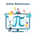 Online math course. Learning mathematics in internet, Royalty Free Stock Photo