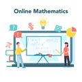 Online math course. Learning mathematics in internet, Royalty Free Stock Photo