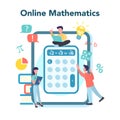 Online math course. Learning mathematics in internet, Royalty Free Stock Photo