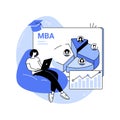 Online MBA isolated cartoon vector illustrations.