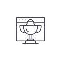 Online media award linear icon concept. Online media award line vector sign, symbol, illustration.