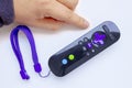 Online media player remote control with a hand
