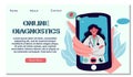 Online medical consultation. Doctor in your computer. Landing page template. Costum template can use for, landing page Royalty Free Stock Photo