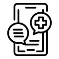 Online medical control icon, outline style