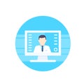 Online medical diagnosis vector icon