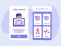 Online medical protection health care awareness control for mobile apps template banner page UI with two variations Royalty Free Stock Photo