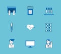 online medical service nine icons