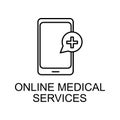 online medical services line icon. Element of medicine icon with name for mobile concept and web apps. Thin line online medical Royalty Free Stock Photo