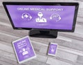 Online medical support concept on different devices Royalty Free Stock Photo