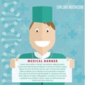 Online medicine banner - vector