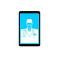 Online medicine. doctor conducts an appointment via Internet. Doctor visit on computer