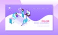 Online Medicine Isometric Banner