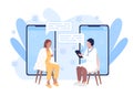 Online meeting with doctor flat concept vector illustration