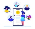 Online meeting - flat design style colorful illustration Royalty Free Stock Photo