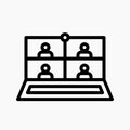 Online meeting icon vector. online learning symbol