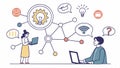 Online meeting network: virtual, communication, team, digital vector design Generative AI