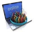 Online meeting. People talk meet in a social media network speec Royalty Free Stock Photo