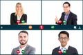 Online meeting screen, business team internet video conference calling application on computer Royalty Free Stock Photo