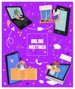 Online meetings concept. Online party