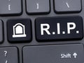 Online memorial concept with R.I.P. abbreviation