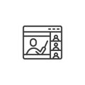 Online mentoring line icon