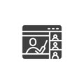 Online mentoring vector icon