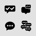 Online Messaging and Chat Icons solid icon set. web chat message exchange com Royalty Free Stock Photo
