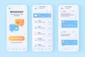 Online messenger unique neomorphic design kit.